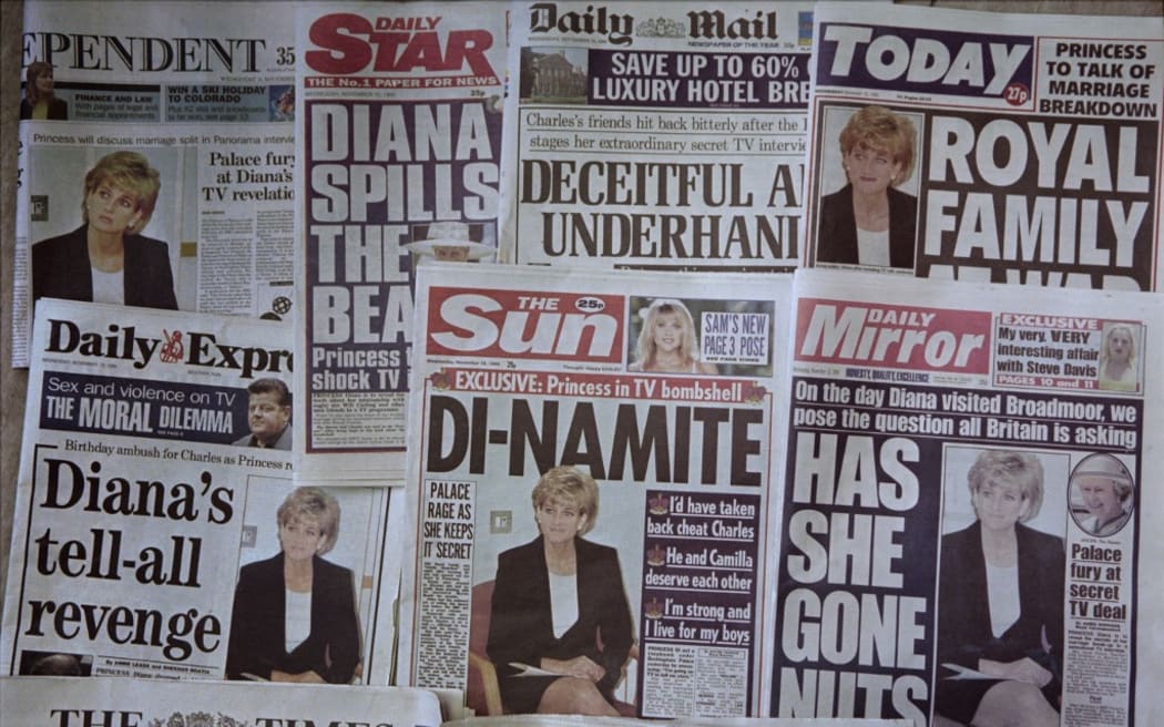 British newspaper headlines in 1995 following Princess Diana's Panorama interview with Martin Bashir.