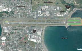 Wellington Airport with a rendering of the proposed extension.