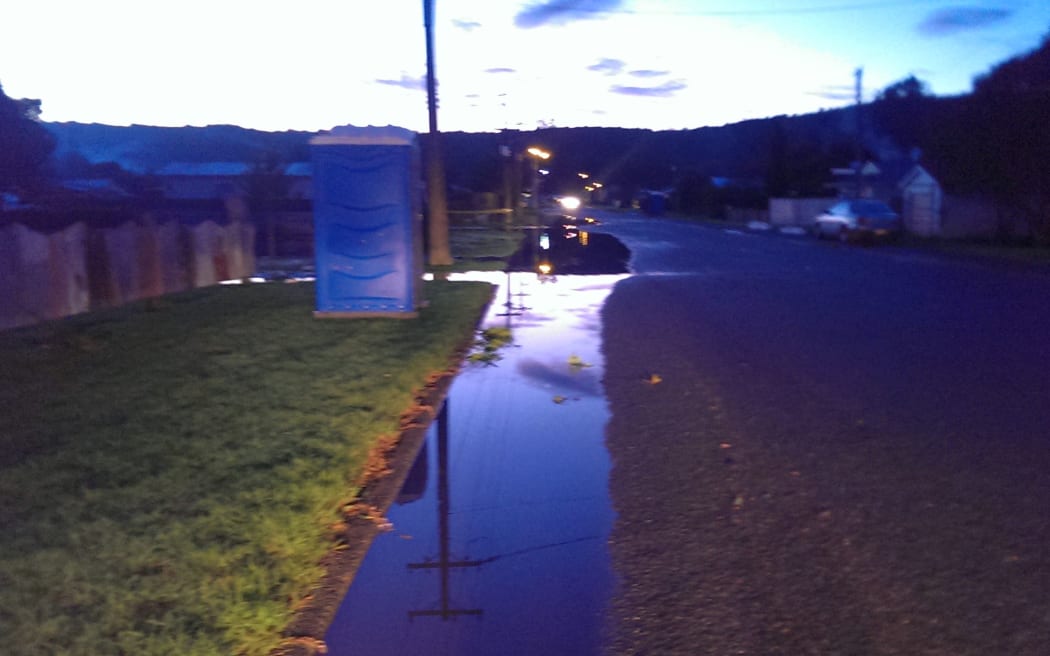 Civil Defence said Moerewa residents whose properties were still surrounded by water should use newly installed portaloos, rather than risk overloading already flooded septic tanks.