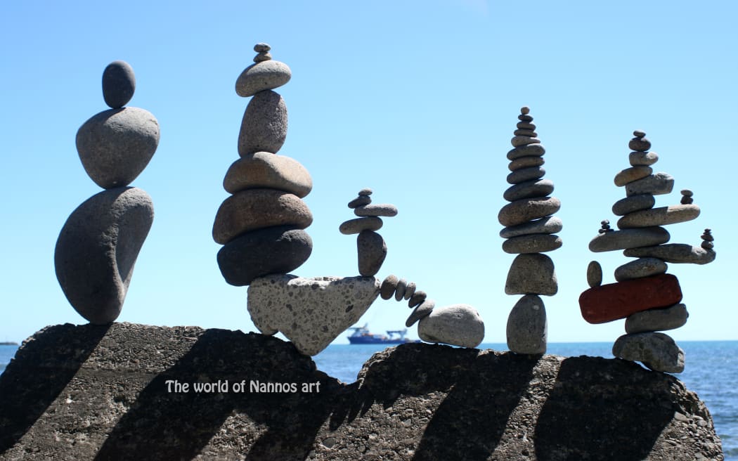 Rock sculptures by Daniel Morgan - artist also known as Nannos