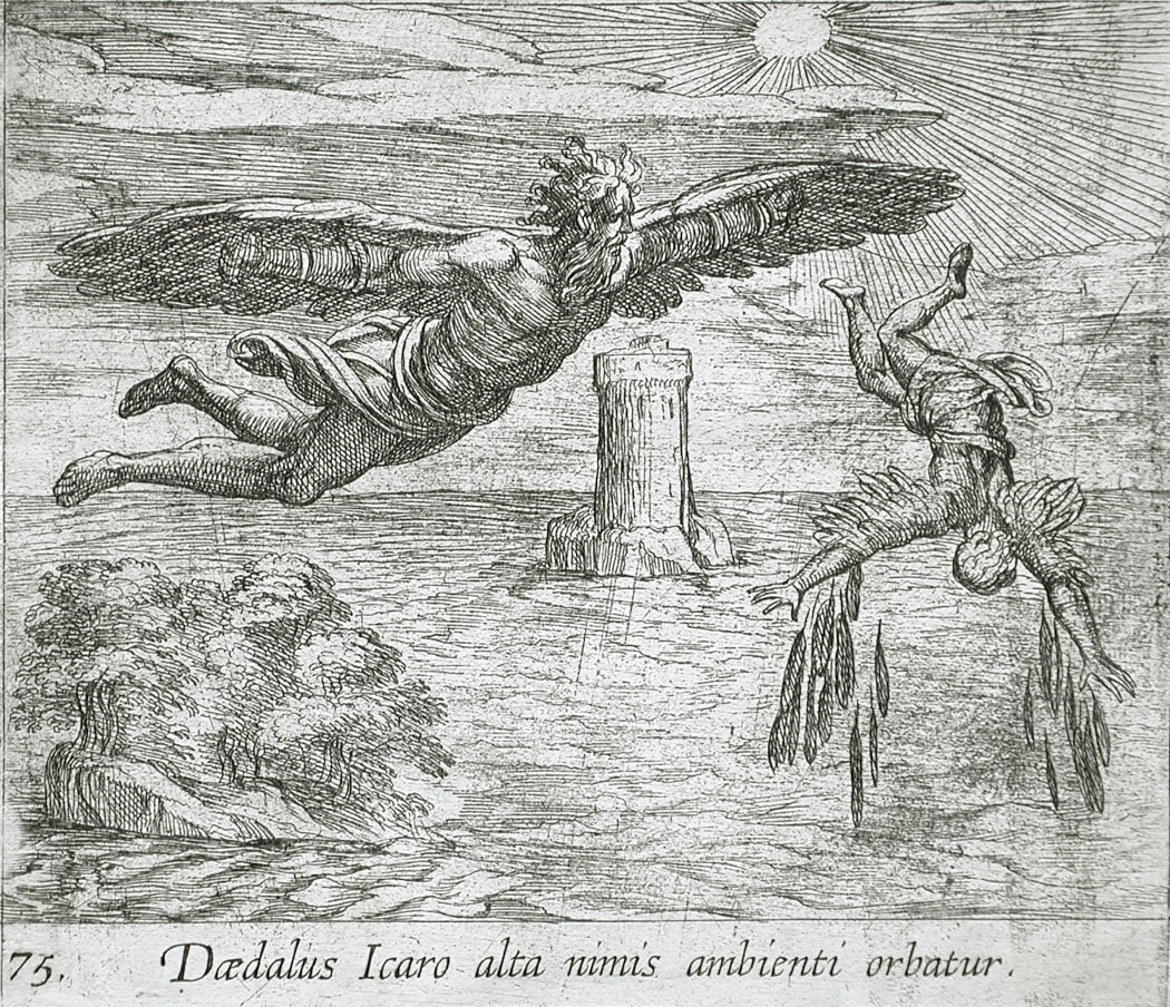 The Fall of Ikarus, by Wilhelm Janson. (1606)