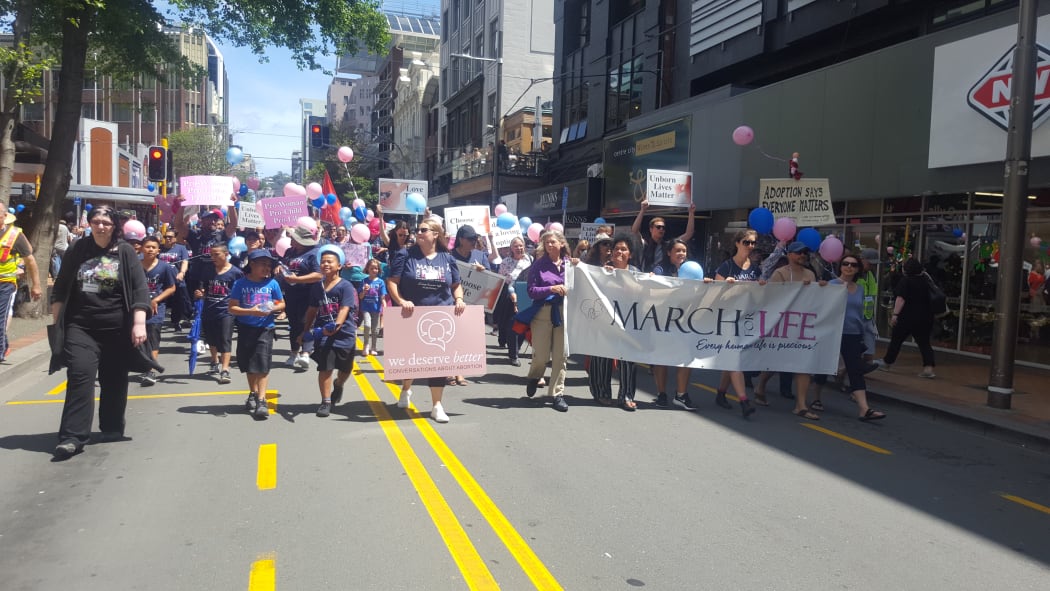 Abortion protesters in Wellington.