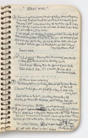 Bob Dylan's Blood On The Tracks notebook