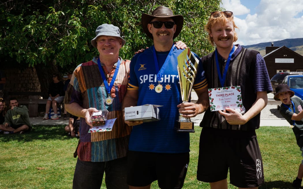 A Dunedin family has swept the podium at the annual Cherry Pit-Spit Championship in Cromwell.