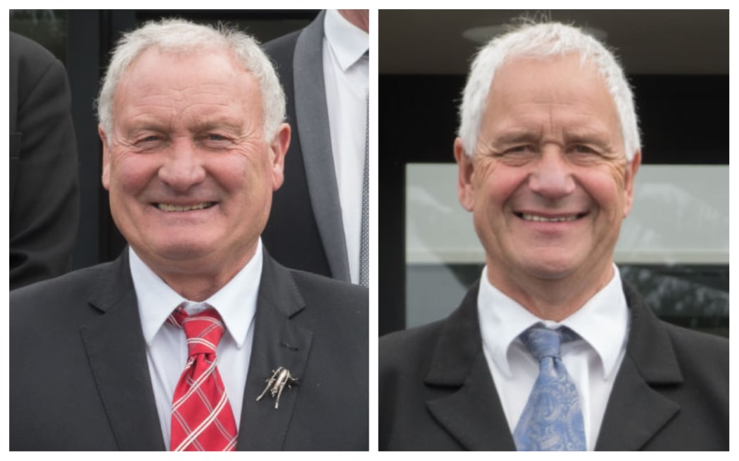 Stuart Challenger, right, wants Allan Birchfield removed from his role as chair of West Coast Regional Council.