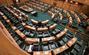 The first Question time and sitting of the House  in alert level 4 lockdown in the House of Representatives debating chamber.