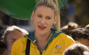 Lauren Jackson at the Welcome Home parade in Sydney