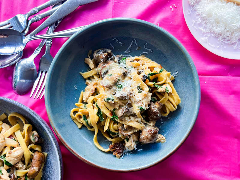 Sam Parish's one pan, one tray chicken fettuccine