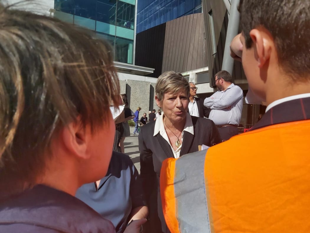 Christchurch march organisers speak face-to-face with mayor Lianne Dalziel.