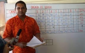 Senior electoral officer announcing Sagaga Le Usoga results