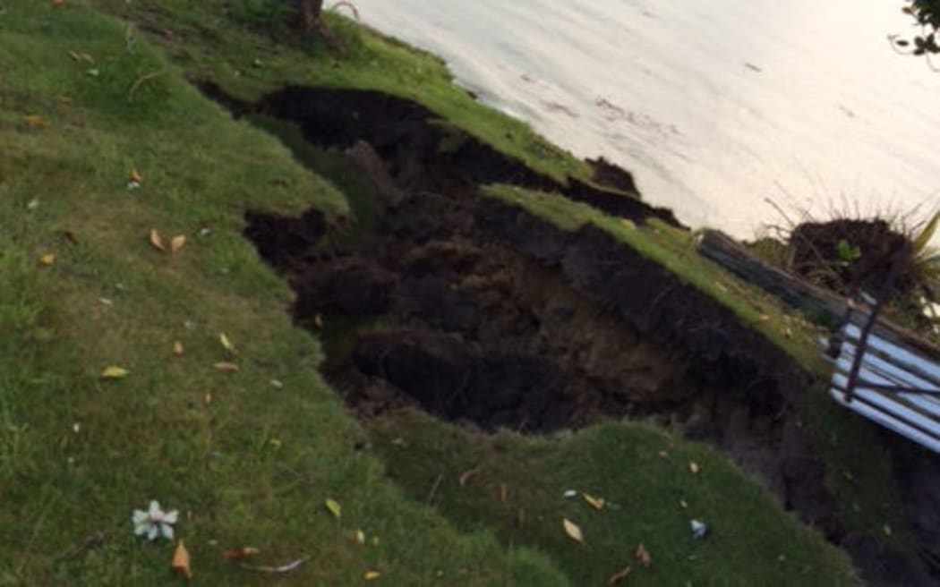 Pictures of damage to the section of Cheviot GP Anthea Prentice, at Claverley, near Cheviot.