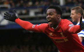 Liverpool's Daniel Sturridge celebrates scoring a goal.