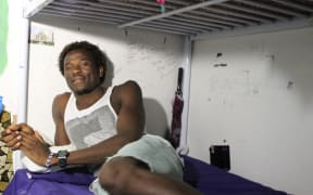 Abdul Aziz Muhamat in his room in Lombrum detention centre, Papua New Guinea
