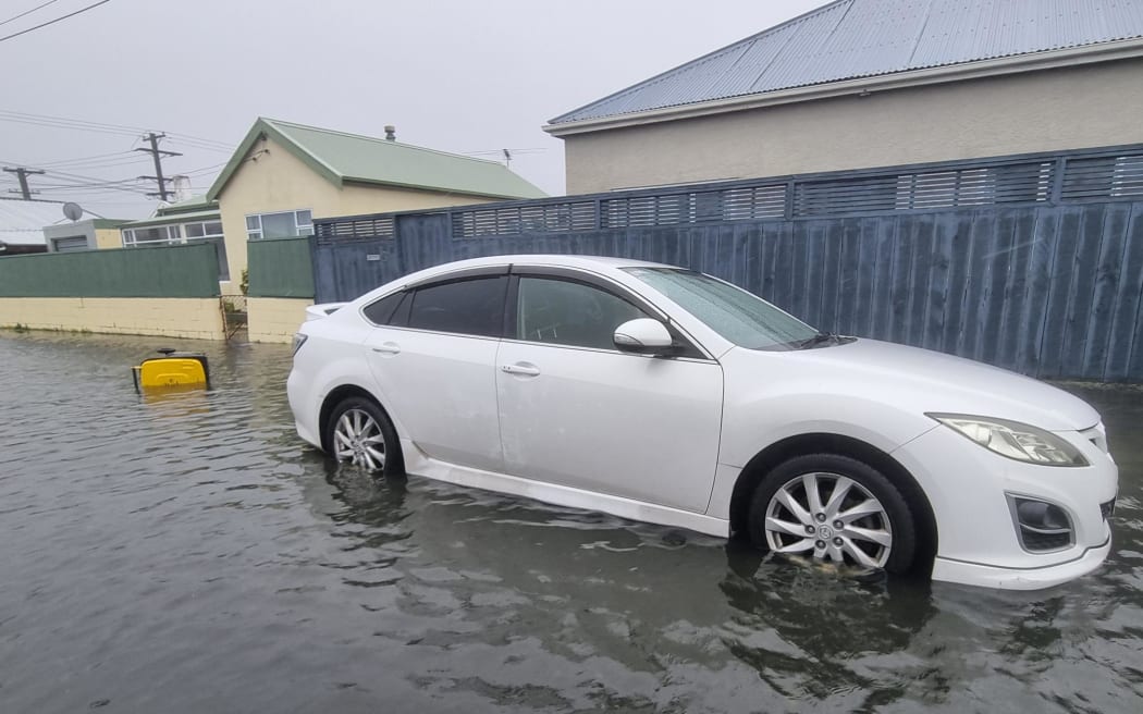 Flooding in Churchill Street, Dunedin