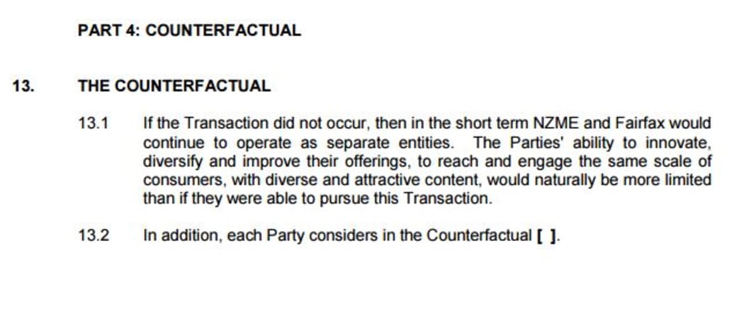 Screenshot of counterfactual argument missing form the public version of the document