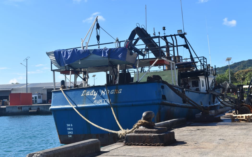 Lady Moana at the Avatiu Port on Wednesday July 24, 2024. The boat was released to Taio Shipping while investigations continue into the disappearance of the 22-year-old Fijian national who fell overboard the vessel last weekend. 24072401.