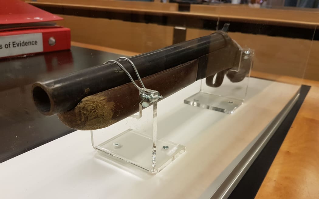 The shotgun Gustav Sanft allegedly pointed at his daughter Amokura Daniels-Sanft.