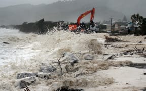 The Cobden foreshore during a storm