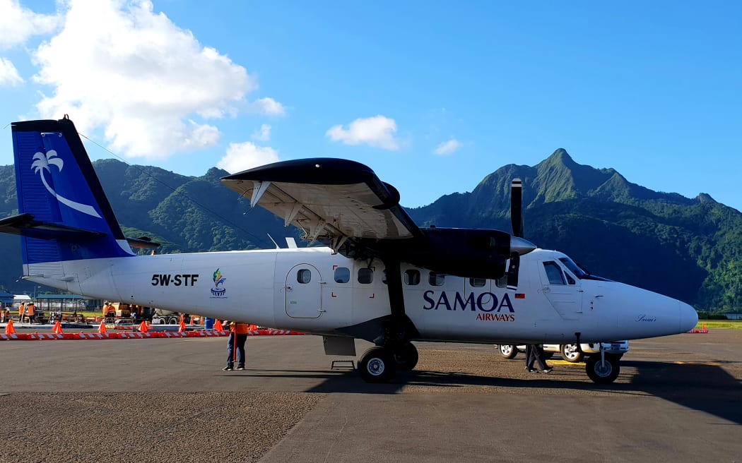 Samoa Airways Twin Otter at American Samoa's Tafuna International Airport.