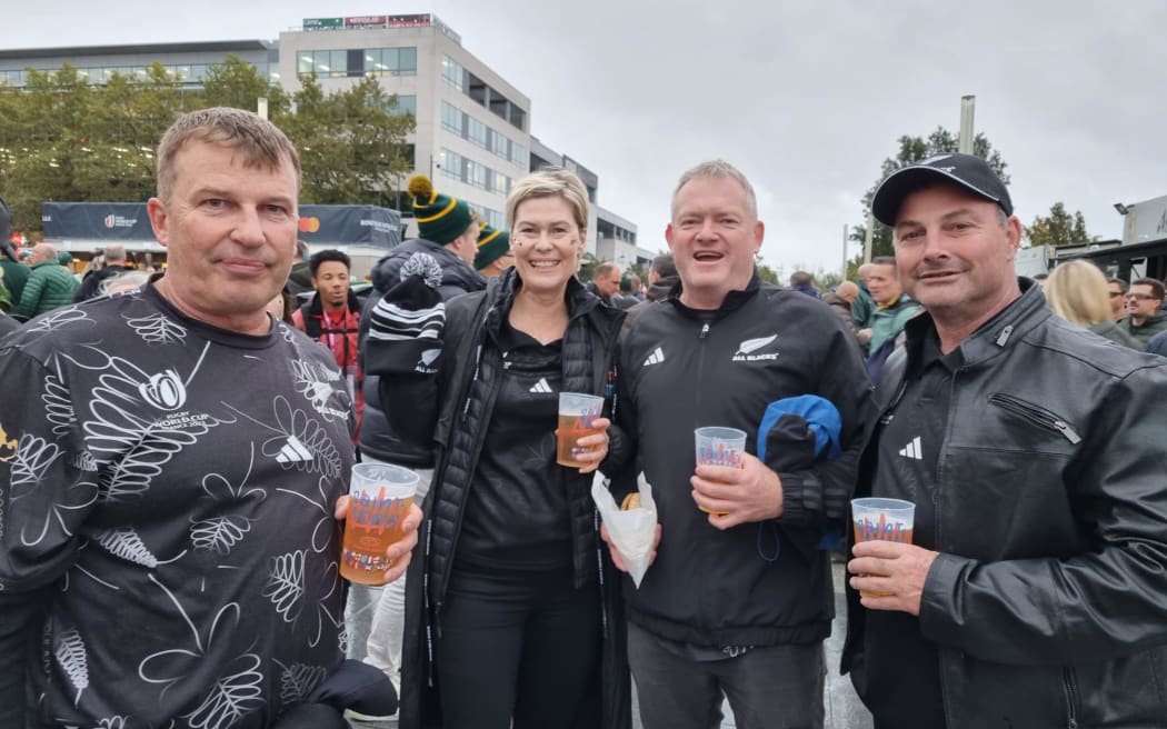 New Zealand, South African, France and England fans are out in force to show their support for their teams and their love of rugby as the All Blacks and Springboks prepare to play each other in the Rugby World Cup finals at State de France in France on Saturday night, Sunday morning NZT.
