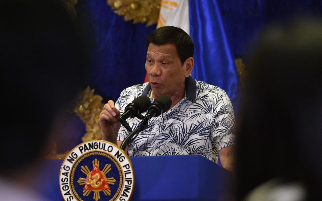 Philippines' President Rodrigo Duterte in November during a late-night press conference at Malacanang Palace in Manila, where he criticised Vice-President Leni Robredo - who has led his anti-drug crackdown - for discussing her work with the UN.