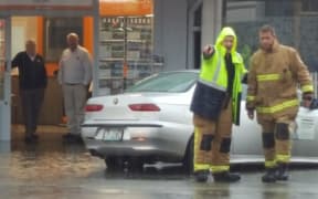 Flooding in Waimate after a sudden thunderstorm and heavy downpour of rain this afternoon.