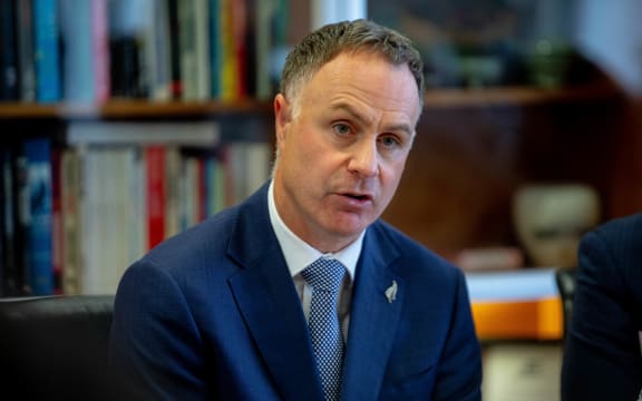 Simon Watts speaks during an embargoed press conference about proposed local government reforms - 25 November 2025. EMBARGO UNTIL 1700 25/11/25