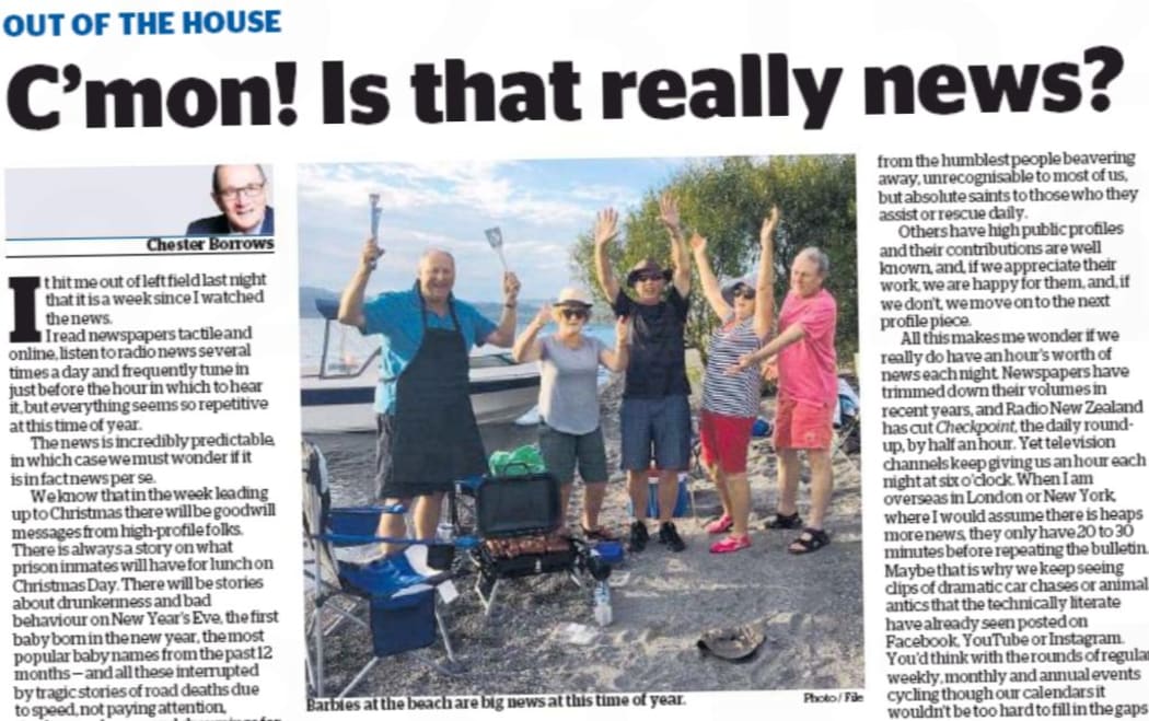 Former MP Chester Borrows laments the lack of summertime news.