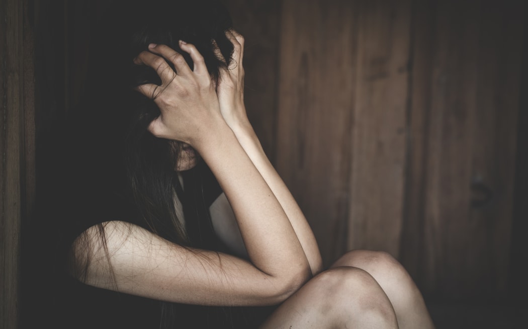 despair rape victim waiting for help, Stop sexual harassment and violence against women, rape and sexual abuse concept.