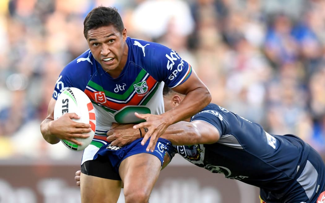 Te Maire Martin of the Warriors.
North Queensland Cowboys v One New Zealand Warriors, NRL Premiership Rugby League match at Queensland Country Bank Stadium, Townsville, Australia on Saturday 18 March 2023. Photo: NRL Photos