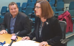 Kāinga Ora area manager Dale Bradley and Nelson Mayor Rachel Reese