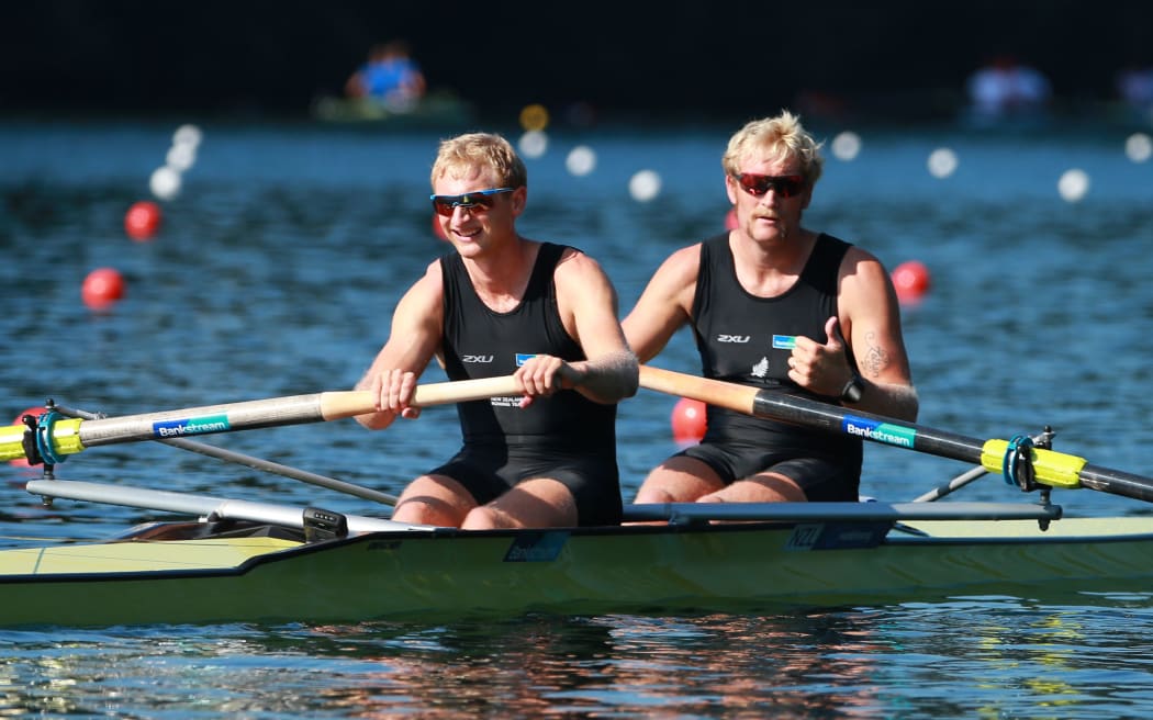 Hamish Bond and Eric Murray enjoy another win at the 2015 World Cup event in Lucerne.