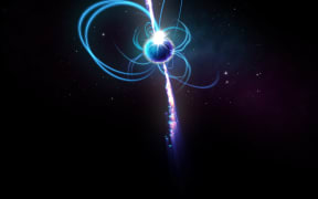 An artist’s impression of what the object might look like if it’s a magnetar. Magnetars are incredibly magnetic neutron stars, some of which sometimes produce radio emission. Known magnetars rotate every few seconds, but theoretically, "ultra-long period magnetars" could rotate much more slowly.