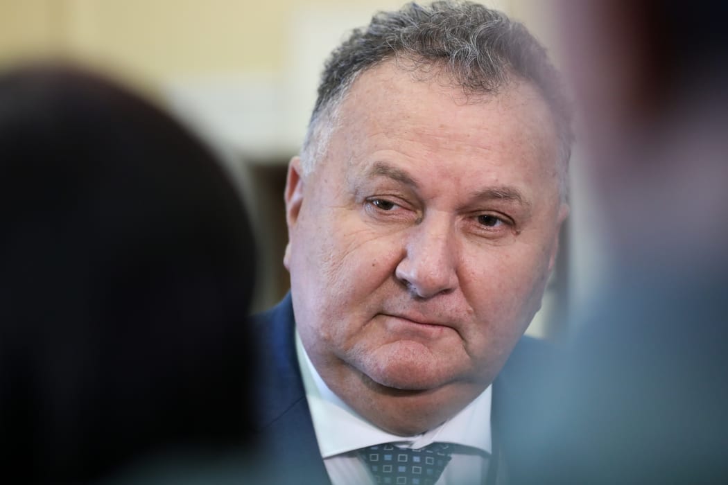 New Zealand First MP Shane Jones answering media questions