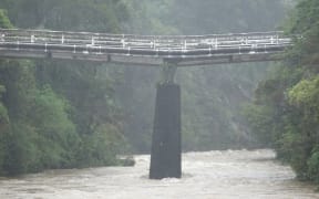 The bridge at Bridge Road in the Upper Hutt suburb of Birchville has visibly slumped.