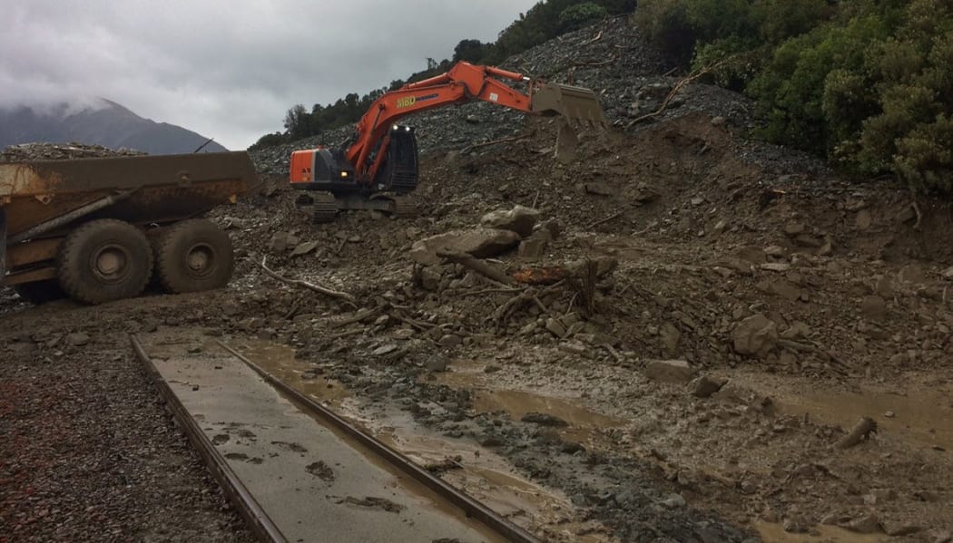 The New Zealand Transport Agency said the most significant slip was just east of Aitkens, where about 20,000 cubic metres of debris was covering the road.