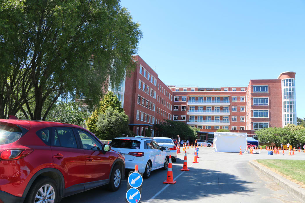 A Covid-19 testing station at Princess Margaret Hospital in Christchurch.