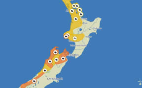 MetService has issued orange heavy rain warnings for the Tasman, Marlborough, Buller and Westland districts, along with Mt Taranaki in the North Island.