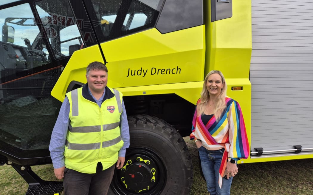 Hawke's Bay Airport's new fire truck has been named 'Judy Drench'.