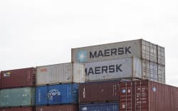 Containers are piled up in Lisbon, Portugal, on January 13, 2024. Recent U.S. and UK air strikes on Yemen are causing global shipping rates to spike, sparking fears of extended disruptions in the Red Sea, a crucial trade route. The strikes are a response to attacks on the Red Sea, adding complexity to the regional conflict originating from Israel’s Gaza war. (Photo by Luis Boza/NurPhoto) (Photo by Luis Boza / NurPhoto / NurPhoto via AFP)