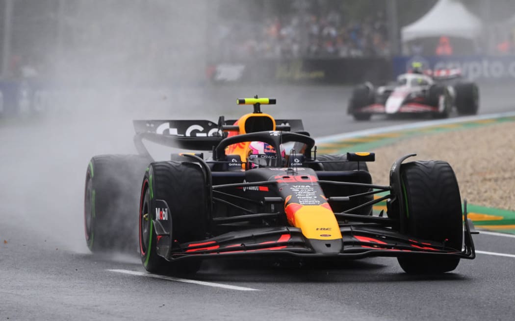 Liam Lawson of New Zealand driving the (30) Oracle Red Bull Racing RB21 on track during the F1 Grand Prix of Australia at Albert Park Grand Prix Circuit on March 16, 2025 in Melbourne, Australia.