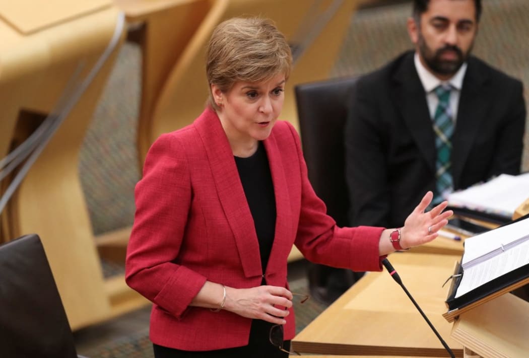 Scotland's First Minister and leader of the Scottish National party, Nicola Sturgeon, speaks during First Minister's Questions at Holyrood in Edinburgh on September 9, 2021.