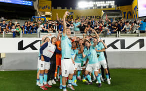 Auckland FC with fans after Auckland FC vs South Island United, OFC Pro League Round 1 at Eden Park, Auckland, New Zealand on Saturday 17 January 2026.
Photo: Joshua Devenie / www.photosport.nz