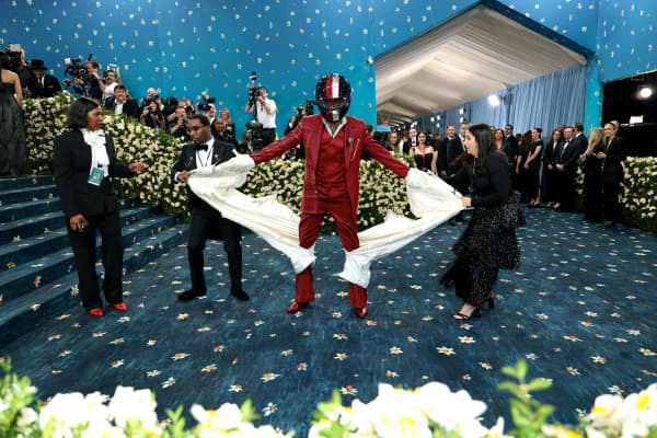 Damson Idris attends the 2025 Met Gala Celebrating "Superfine: Tailoring Black Style" at Metropolitan Museum of Art on May 05, 2025 in New York City.