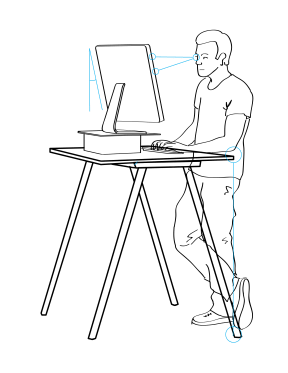 An illustration of a standing desk