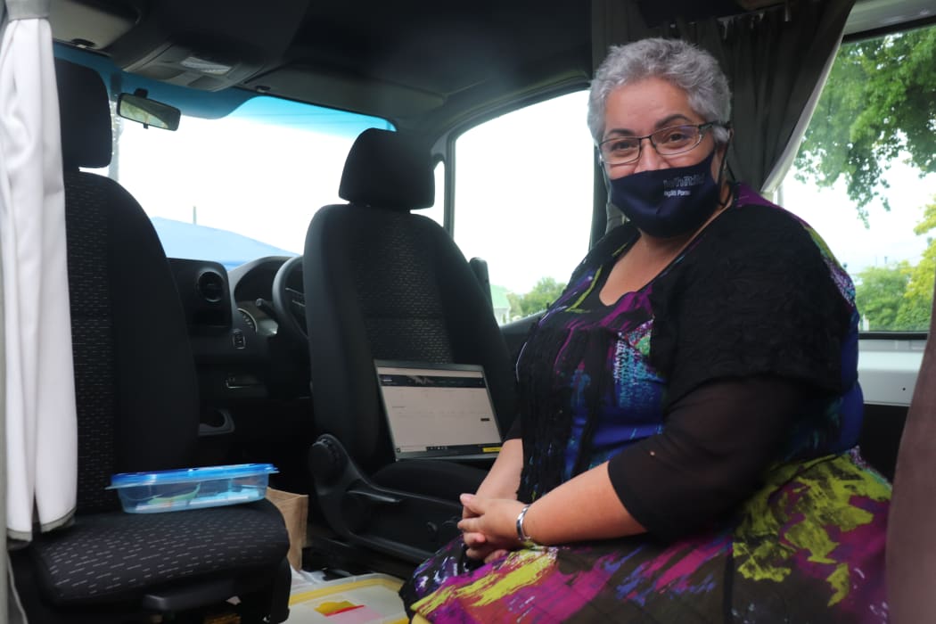 Ngāti Porou Hauora vaccinator Hinemoa McLelland in the suburb of Kaiti