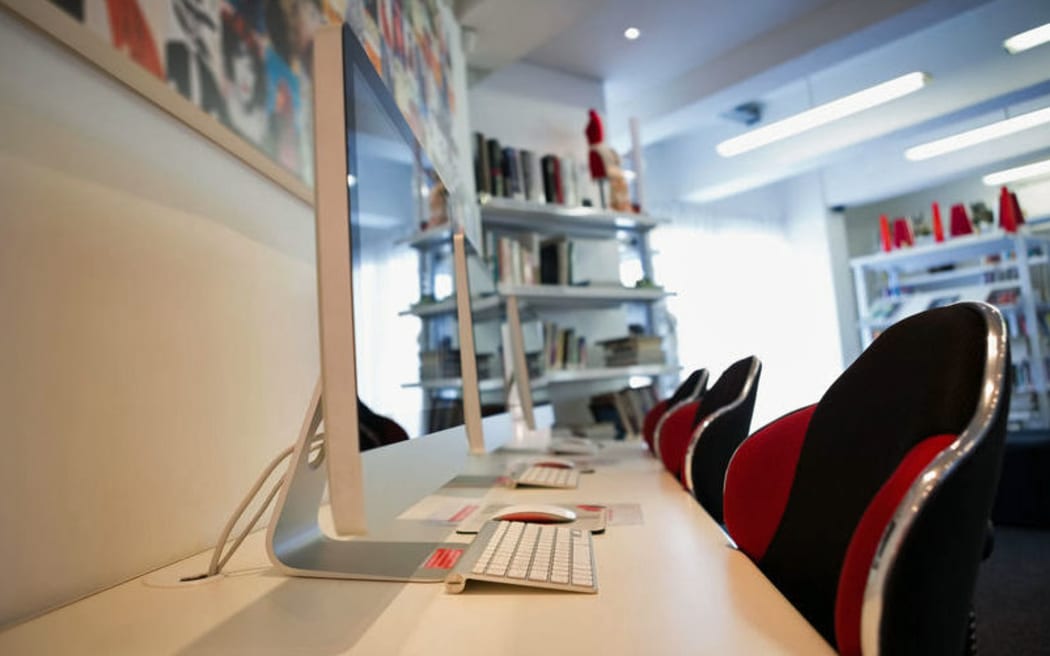 A computer classroom fit to teach a new generation of students.