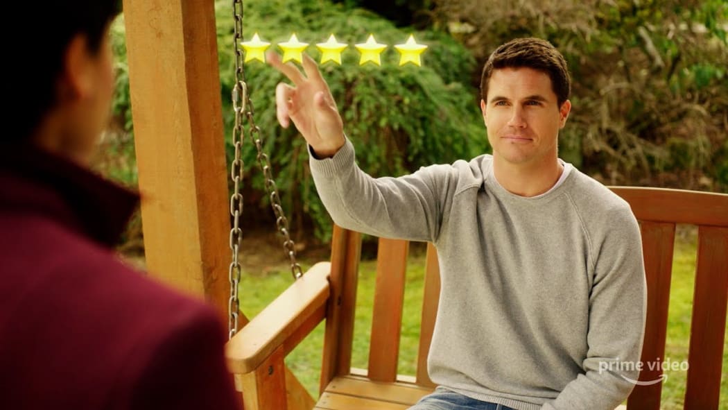 Still from the comedy series Upload with Robbie Arnell as Nathan