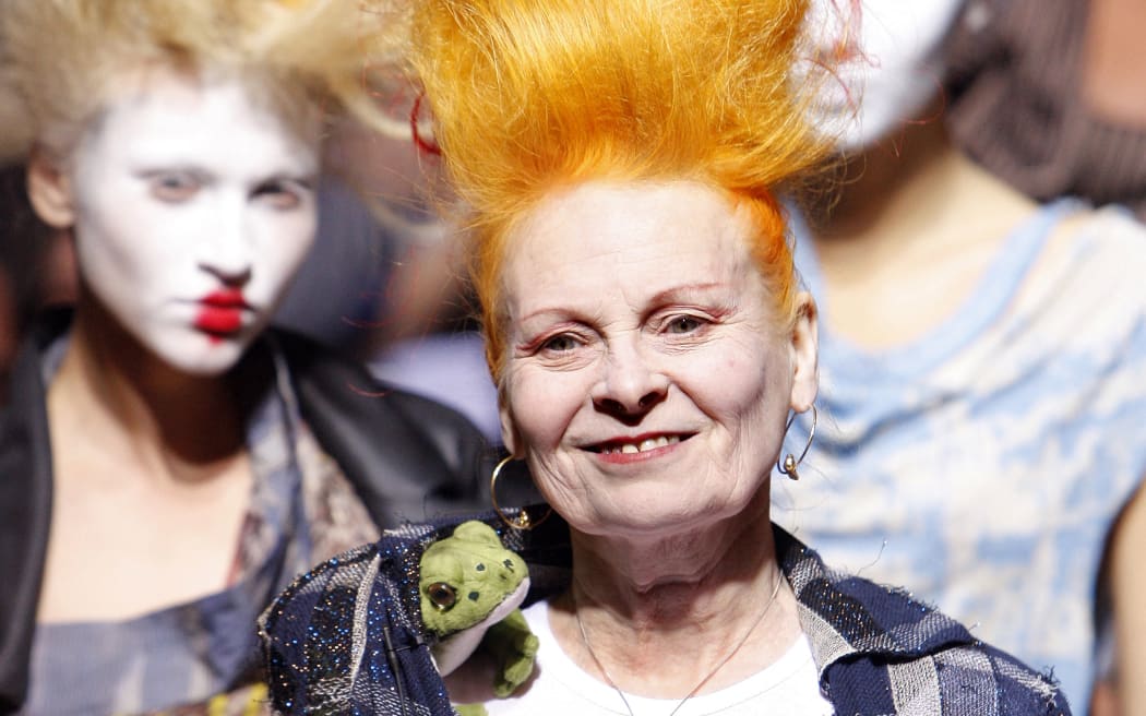 British designer Vivienne Westwood at one of her 2010 fashion shows in Paris.