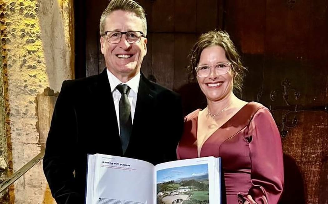 Green School New Zealand co-founders Michael and Rachel Perrett at Westminster Abbey for the launch of the book 'The Commonwealth at 75'.